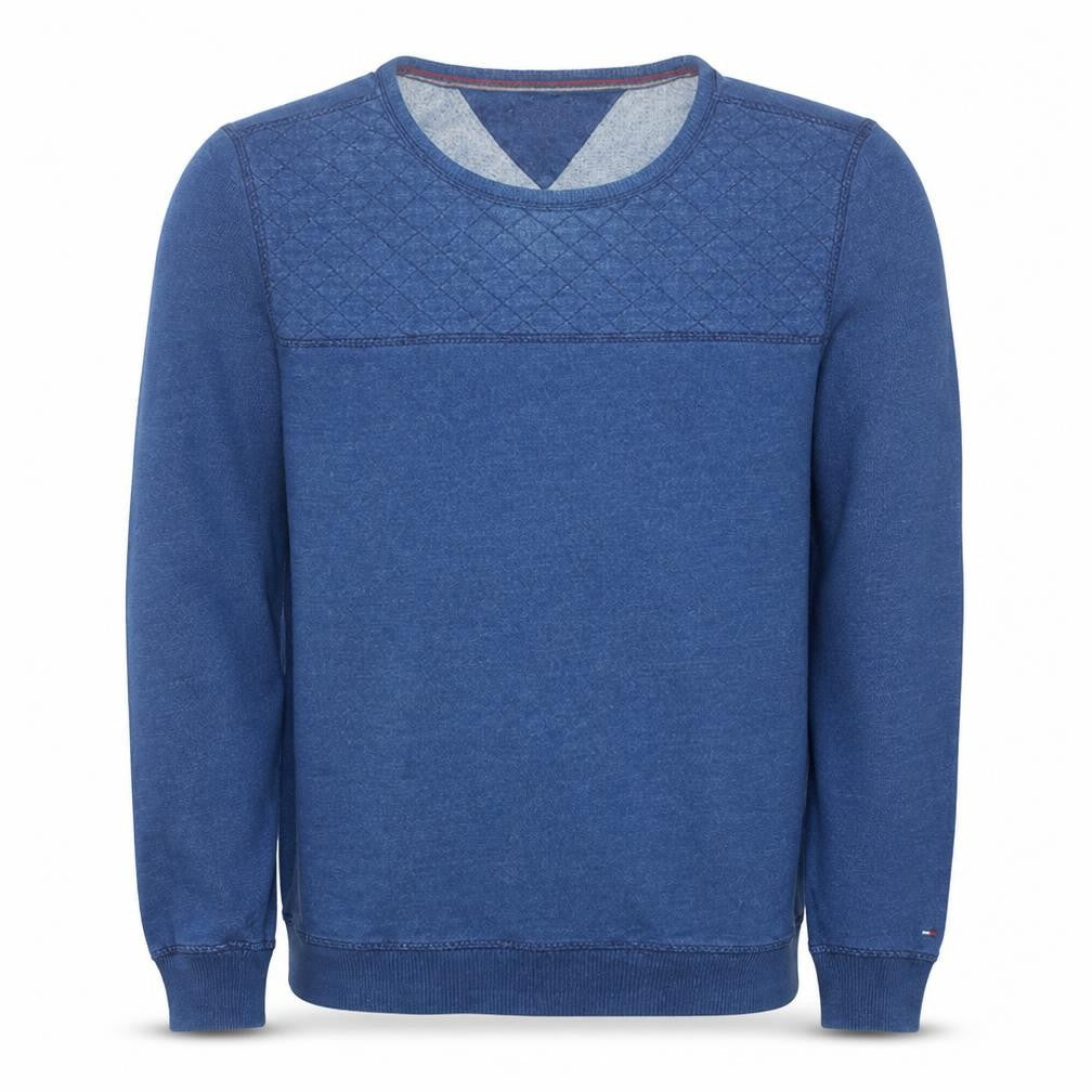Hilfiger Denim Men's Blue Quilted Crew Neck Sweatshirt XL