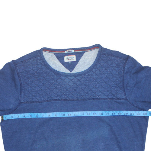 Hilfiger Denim Men's Blue Quilted Crew Neck Sweatshirt XL