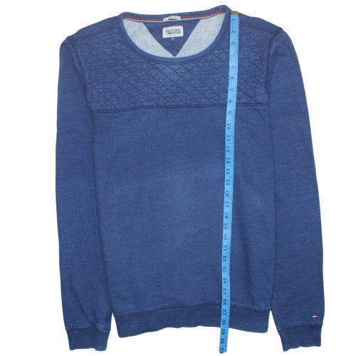 Hilfiger Denim Men's Blue Quilted Crew Neck Sweatshirt XL