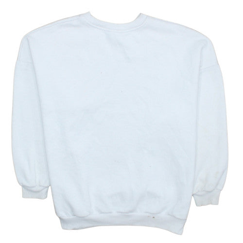 Bershka Women White Nirvana Graphic Print Pullover Sweatshirt Size S
