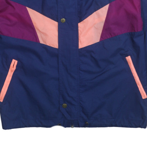 Puma Womens Blue Colourblock Windbreaker Jacket Size S Vintage