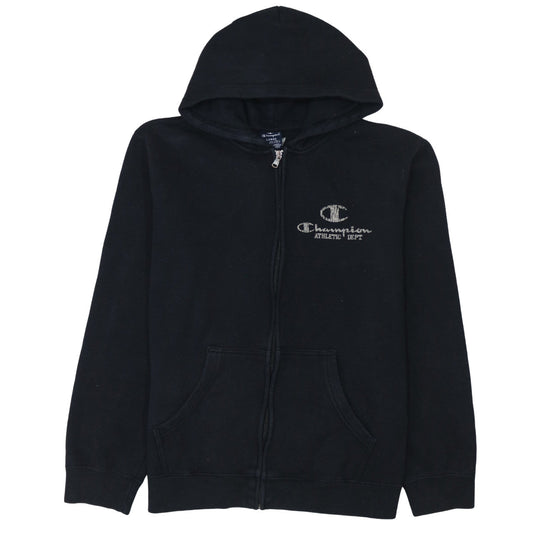 Champion Women Black Full Zip Hoodie Large Cotton Blend