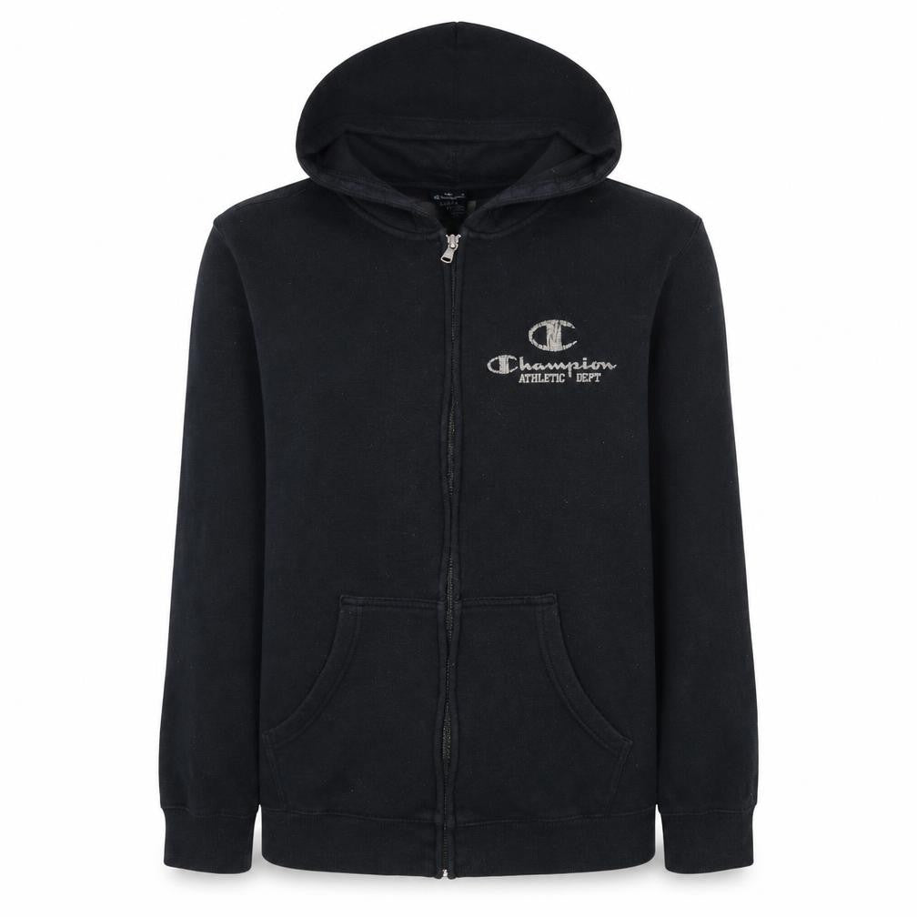 Champion Women Black Full Zip Hoodie Large Cotton Blend
