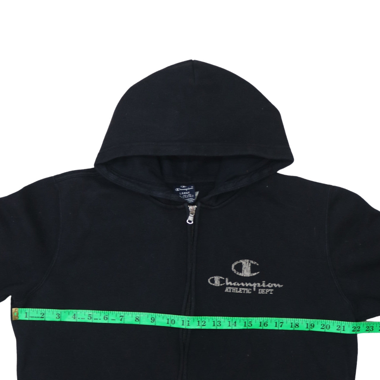 Champion Women Black Full Zip Hoodie Large Cotton Blend