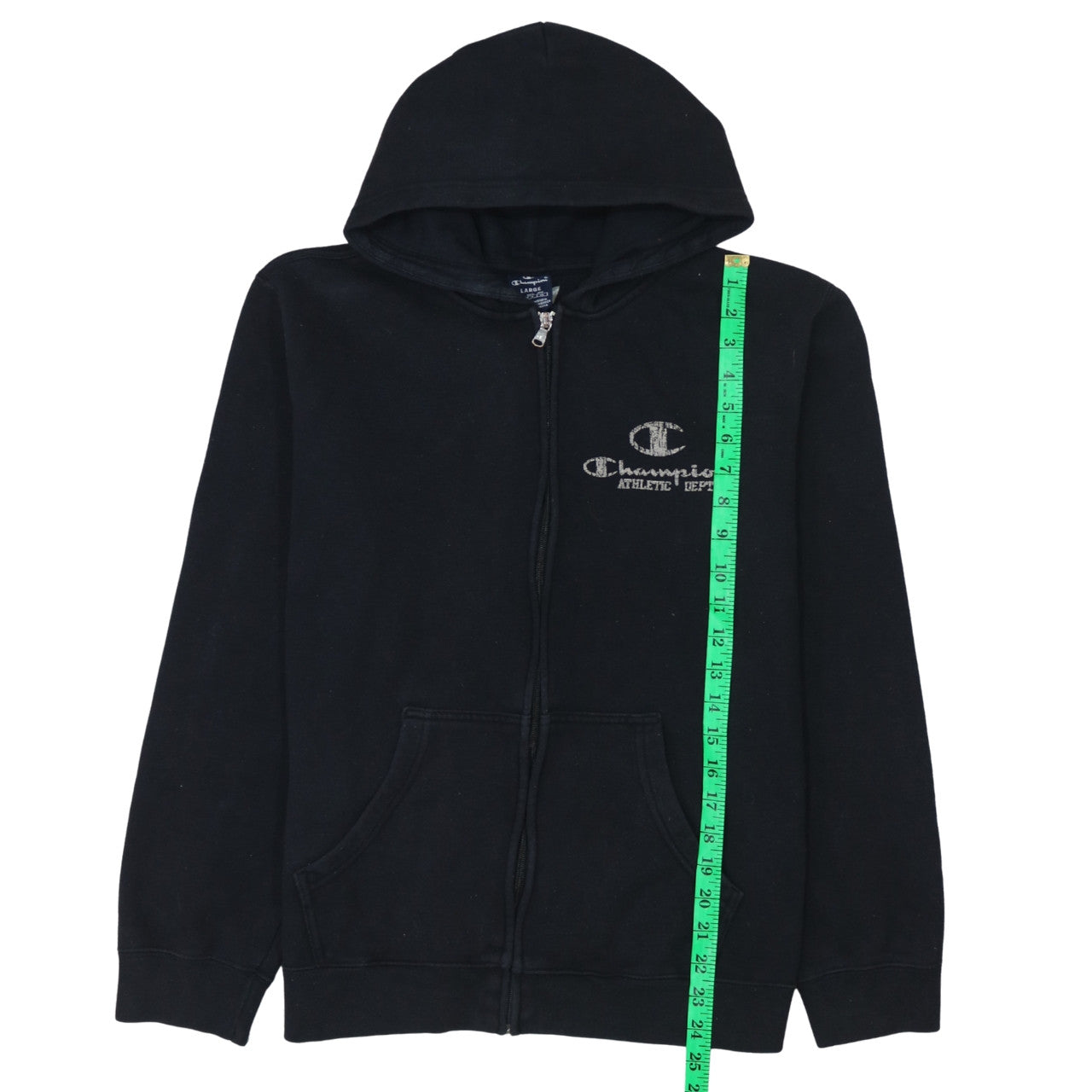Champion Women Black Full Zip Hoodie Large Cotton Blend