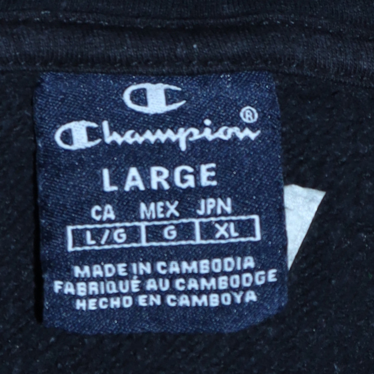 Champion Women Black Full Zip Hoodie Large Cotton Blend