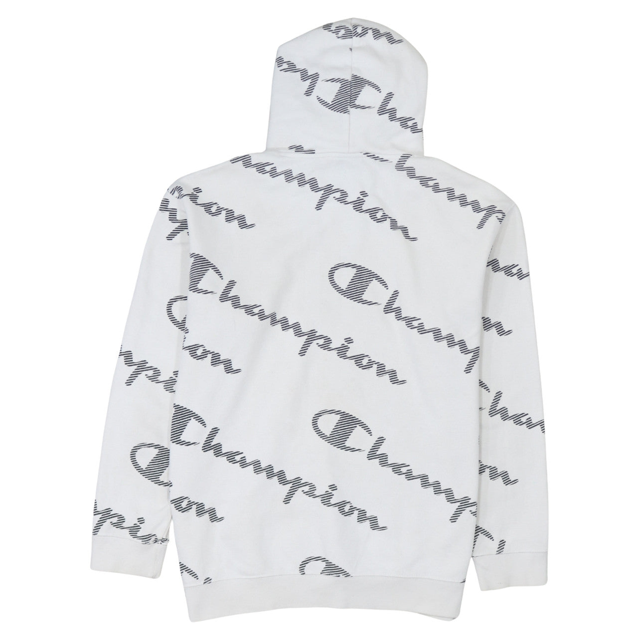 Champion Women's White Medium Pullover Hoodie with Logo Print