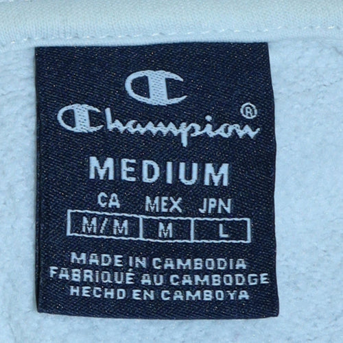 Champion Women's White Medium Pullover Hoodie with Logo Print