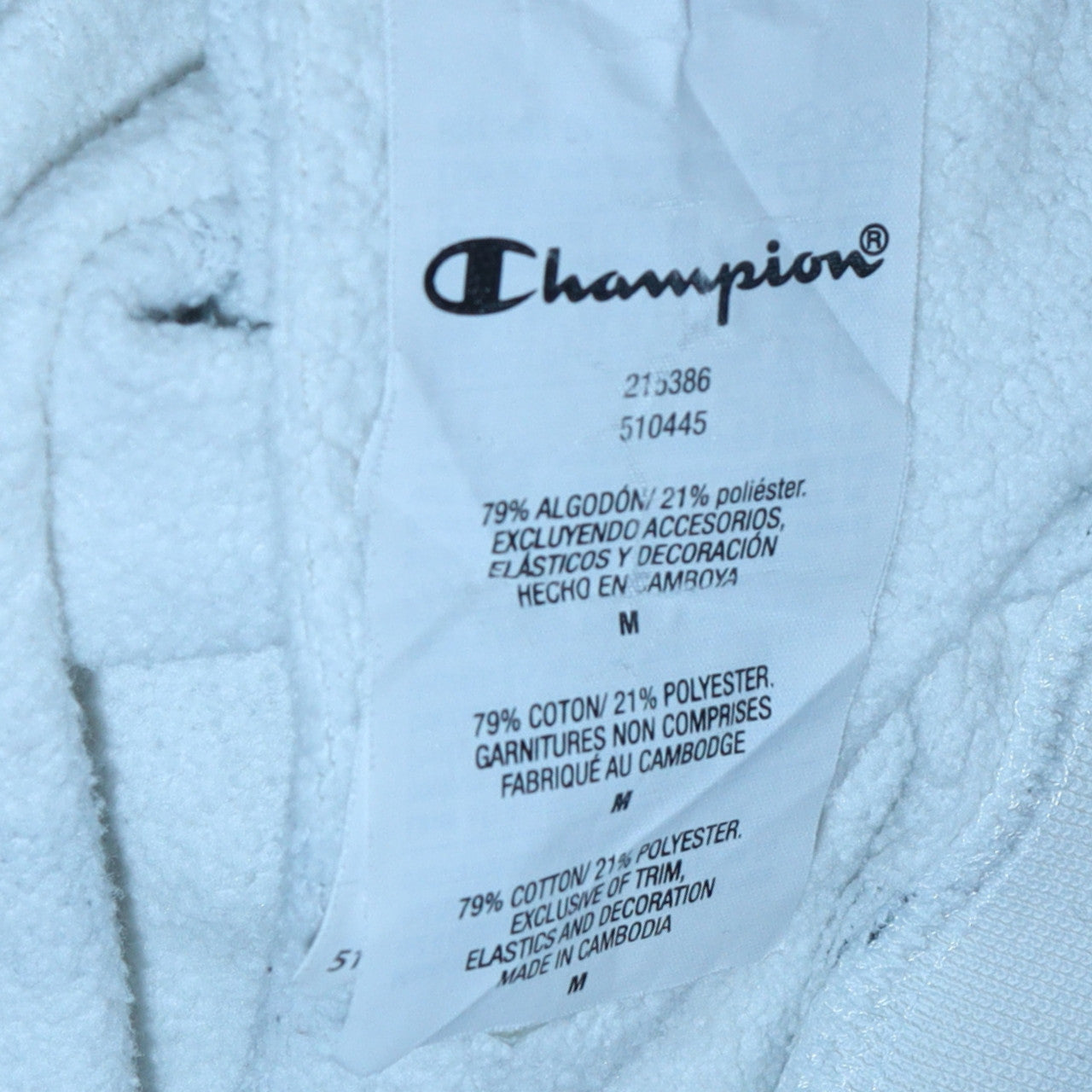 Champion Women's White Medium Pullover Hoodie with Logo Print