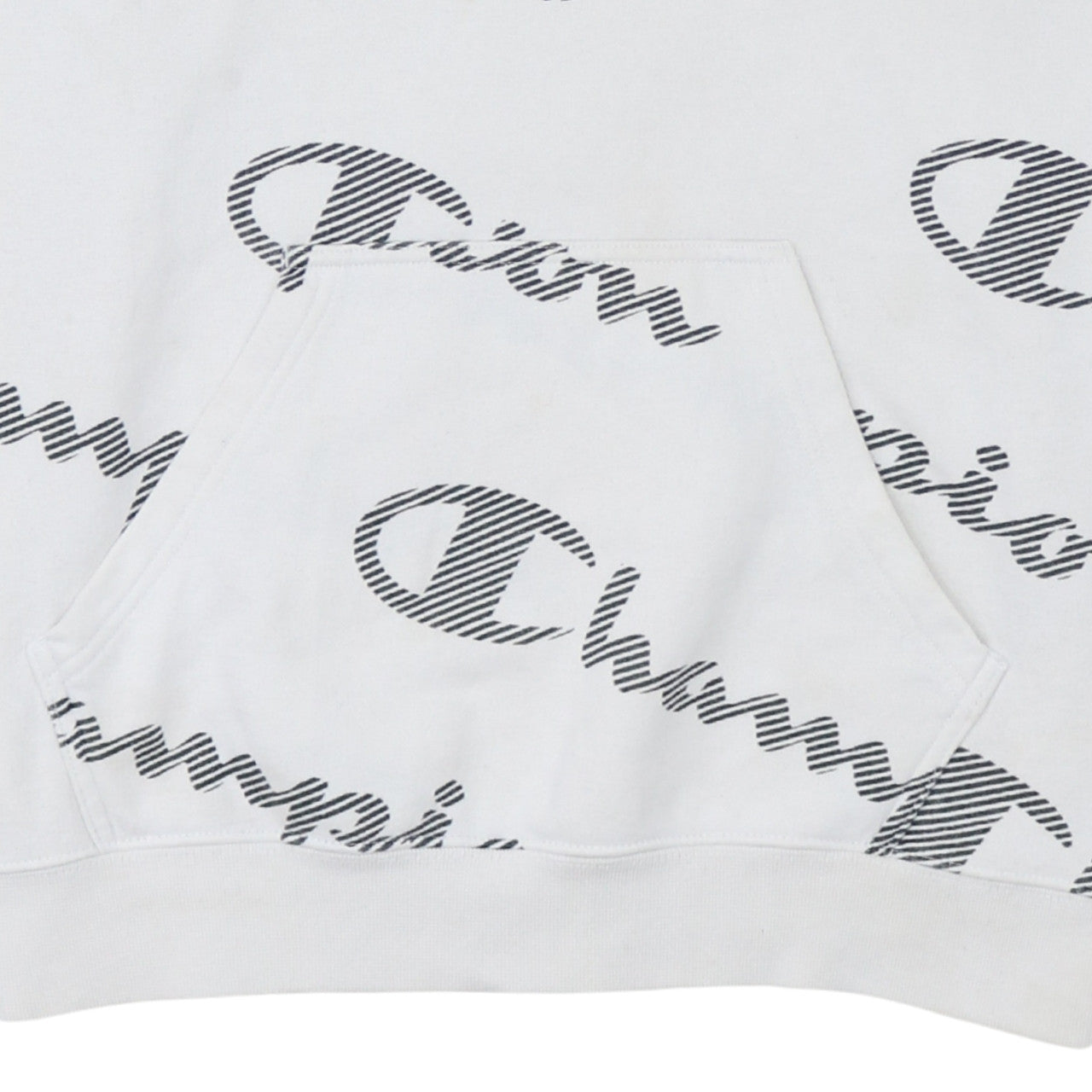 Champion Women's White Medium Pullover Hoodie with Logo Print