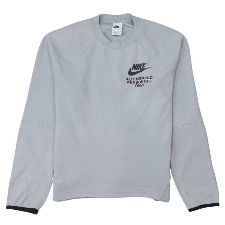 Nike Women's Grey 'Authorized Personnel Only' Logo Sweatshirt Size M