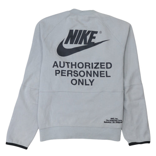 Nike Women's Grey 'Authorized Personnel Only' Logo Sweatshirt Size M