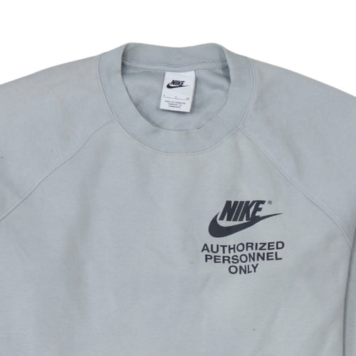 Nike Women's Grey 'Authorized Personnel Only' Logo Sweatshirt Size M