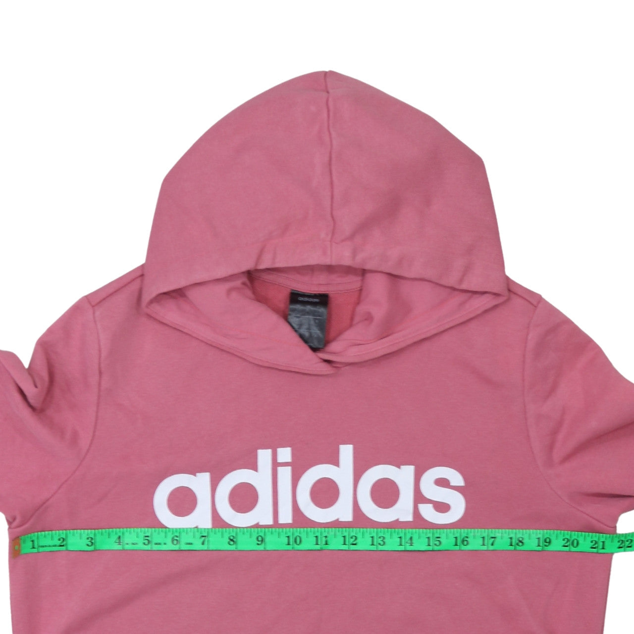 Adidas Women Pink Pullover Hoodie Large Logo Cotton Blend