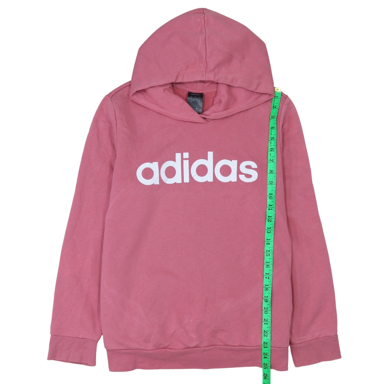 Adidas Women Pink Pullover Hoodie Large Logo Cotton Blend