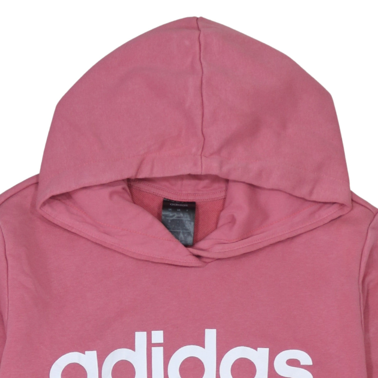 Adidas Women Pink Pullover Hoodie Large Logo Cotton Blend