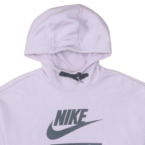 Nike Women’s Lilac Hoodie L Pullover Cotton Blend Logo Print