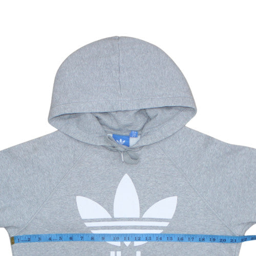 Adidas Mens Grey Pullover Hoodie M Sports Fleece Graphic Logo