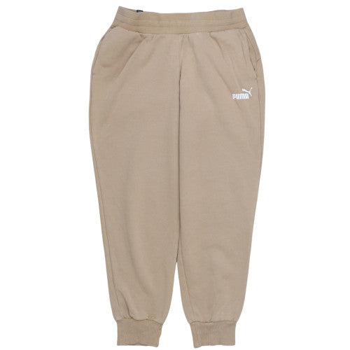 Puma Women's Beige Jogger Trousers M Fleece Lined Casual