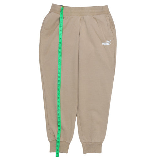 Puma Women's Beige Jogger Trousers M Fleece Lined Casual