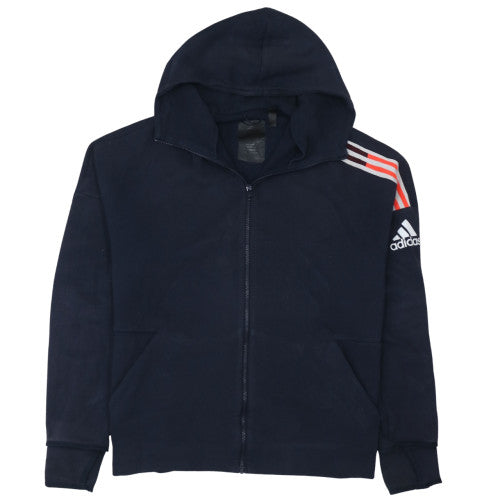 Adidas Men's Blue Full Zip Hoodie Size M Sports Fleece