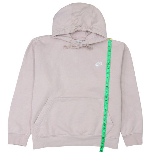 Nike Women Beige Pullover Hoodie L Fleece Lined Casual Sportswear