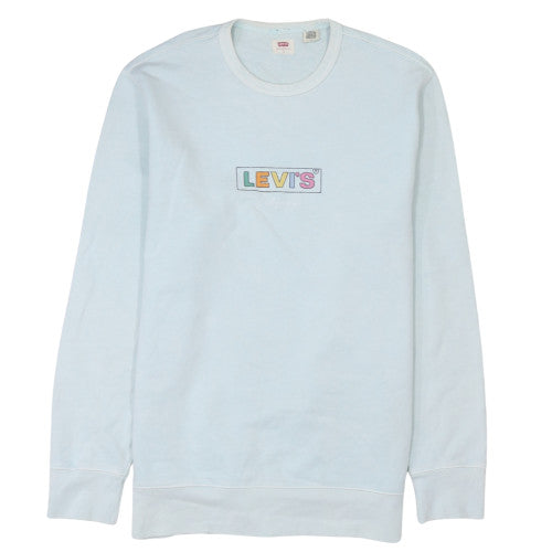 Levi's Men's Light Blue Logo Crew Neck Sweatshirt Size L