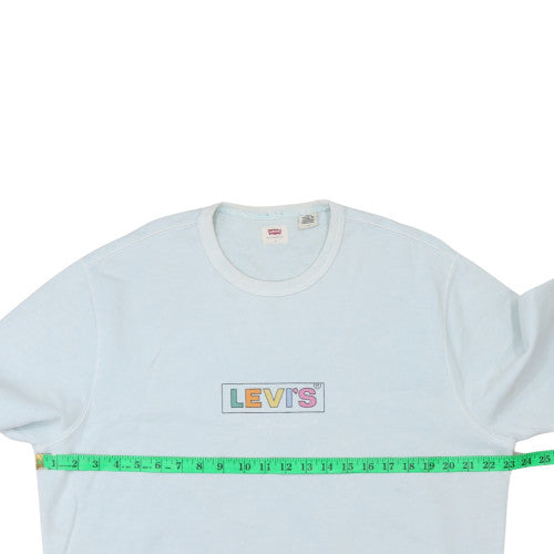 Levi's Men's Light Blue Logo Crew Neck Sweatshirt Size L