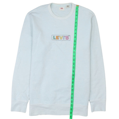 Levi's Men's Light Blue Logo Crew Neck Sweatshirt Size L