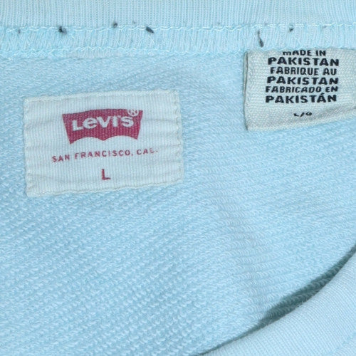 Levi's Men's Light Blue Logo Crew Neck Sweatshirt Size L
