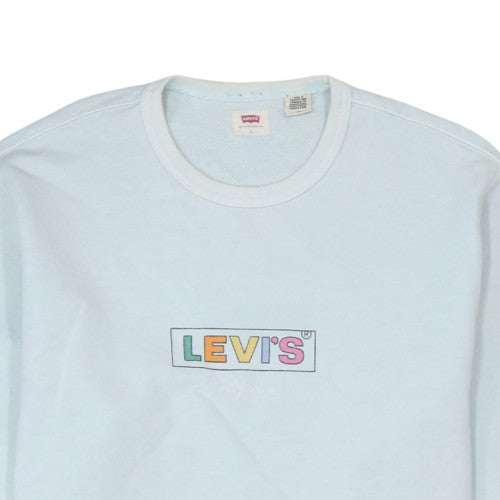Levi's Men's Light Blue Logo Crew Neck Sweatshirt Size L