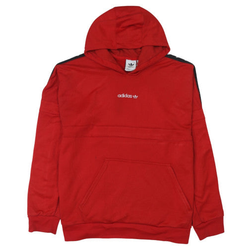 Adidas Mens Red Hoodie XL Pullover Hooded Sweatshirt with Logo Trim