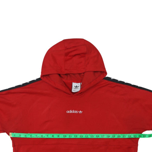 Adidas Mens Red Hoodie XL Pullover Hooded Sweatshirt with Logo Trim