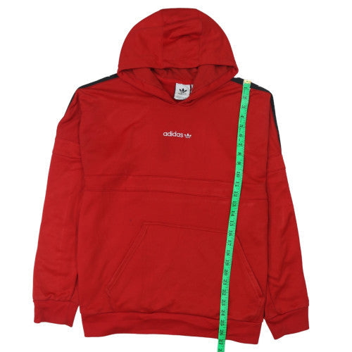 Adidas Mens Red Hoodie XL Pullover Hooded Sweatshirt with Logo Trim