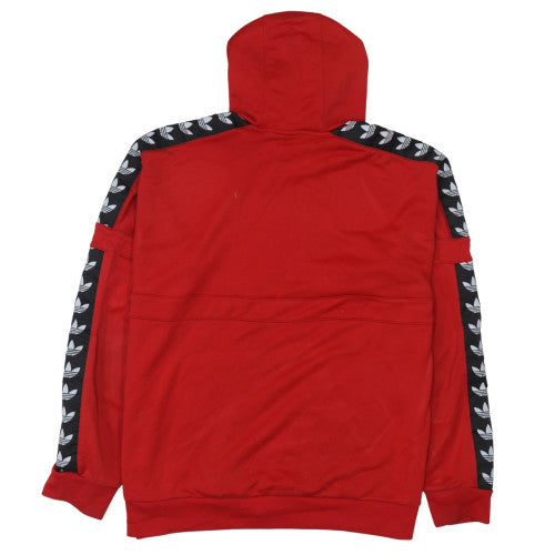 Adidas Mens Red Hoodie XL Pullover Hooded Sweatshirt with Logo Trim