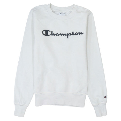 Champion Women's White Small Pullover Sweatshirt with Logo
