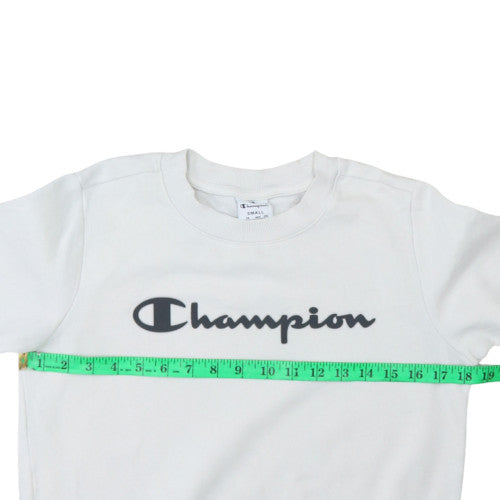 Champion Women's White Small Pullover Sweatshirt with Logo
