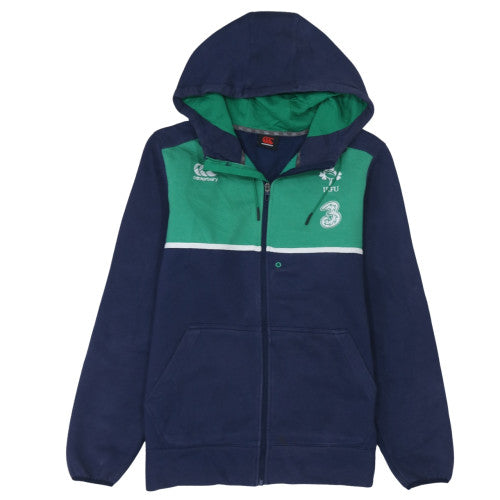 Canterbury Men's Blue Full Zip Rugby Hoodie L Sports Fleece