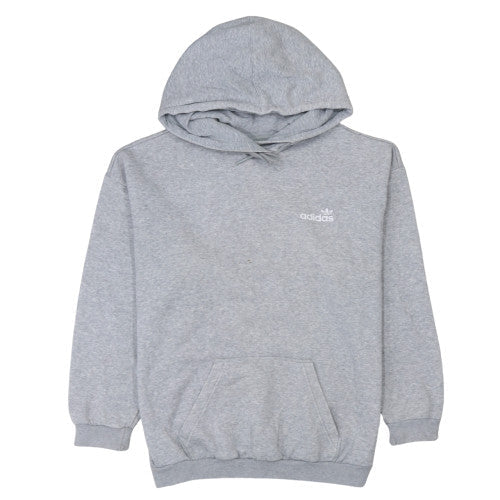 Adidas Women Grey Pullover Hoodie Size 10 Logo Print Casual Sweatshirt