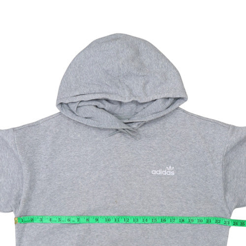 Adidas Women Grey Pullover Hoodie Size 10 Logo Print Casual Sweatshirt