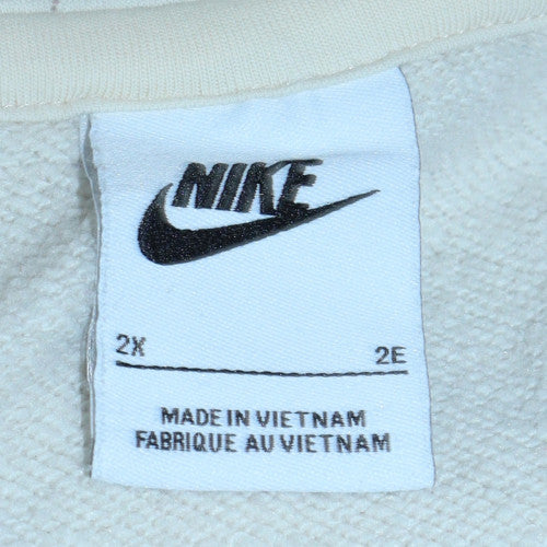 Nike Men's Beige 2XL Pullover Hoodie Fleece Sweatshirt