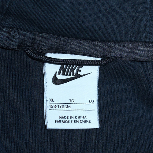 Nike Boys Black Full Zip Hoodie XL (158-170cm) Fleece Sweatshirt