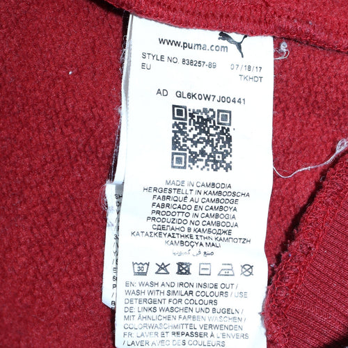 Puma Mens Red Pullover Hoodie Small Hooded Sweatshirt