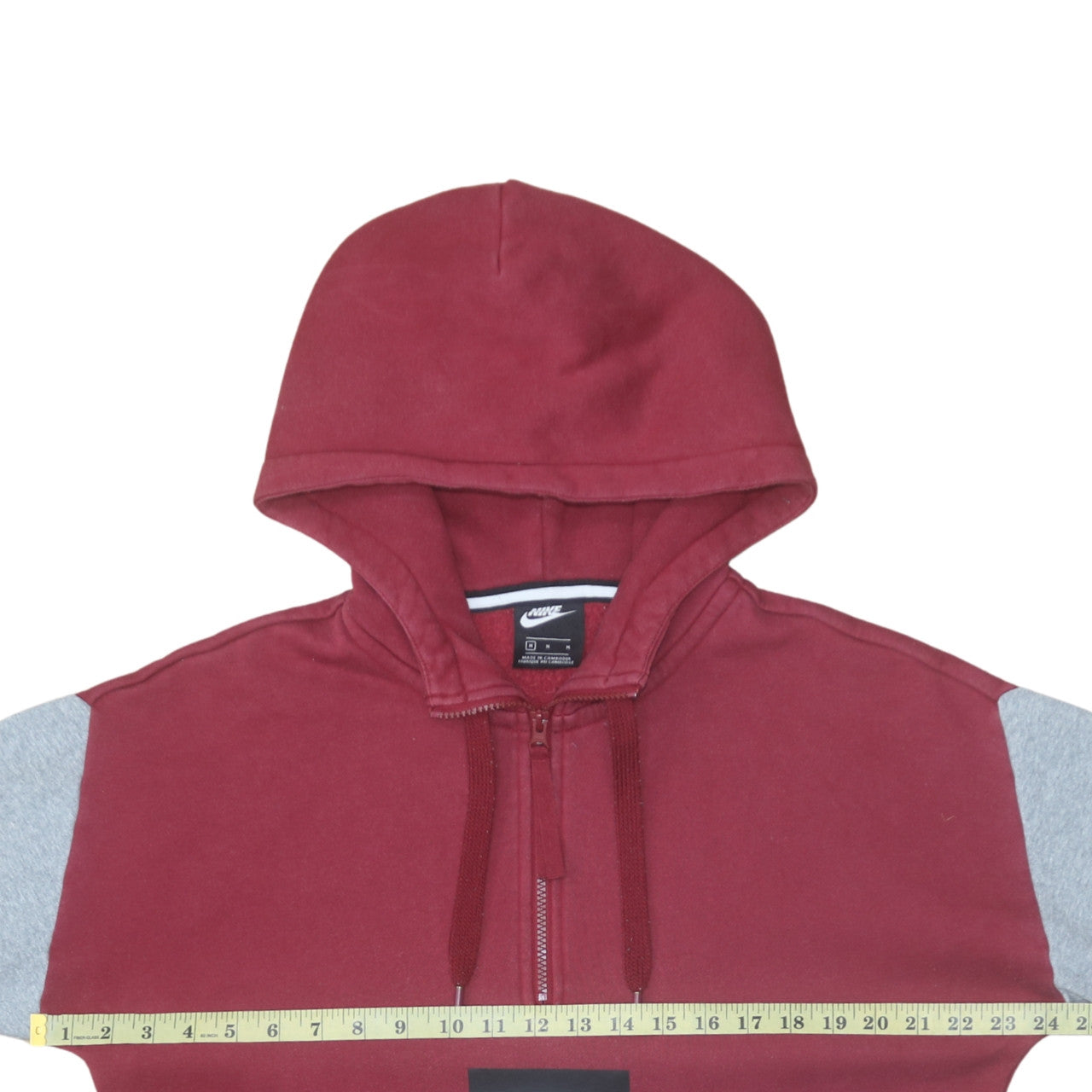 Nike Mens Red Half Zip Hooded Sweatshirt Size M Fleece Pullover