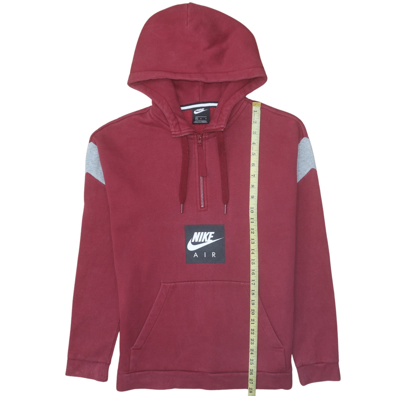 Nike Mens Red Half Zip Hooded Sweatshirt Size M Fleece Pullover