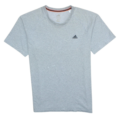 Adidas Men's Grey Crew Neck Short Sleeve Sports T-Shirt Medium