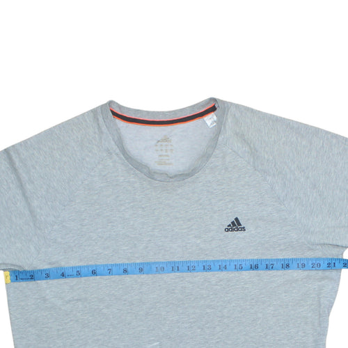 Adidas Men's Grey Crew Neck Short Sleeve Sports T-Shirt Medium