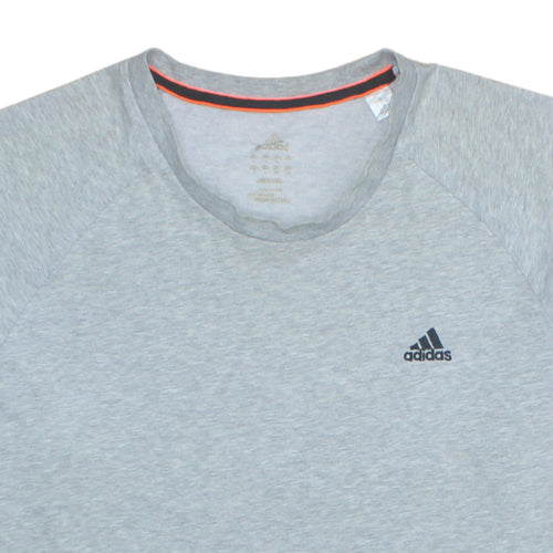 Adidas Men's Grey Crew Neck Short Sleeve Sports T-Shirt Medium