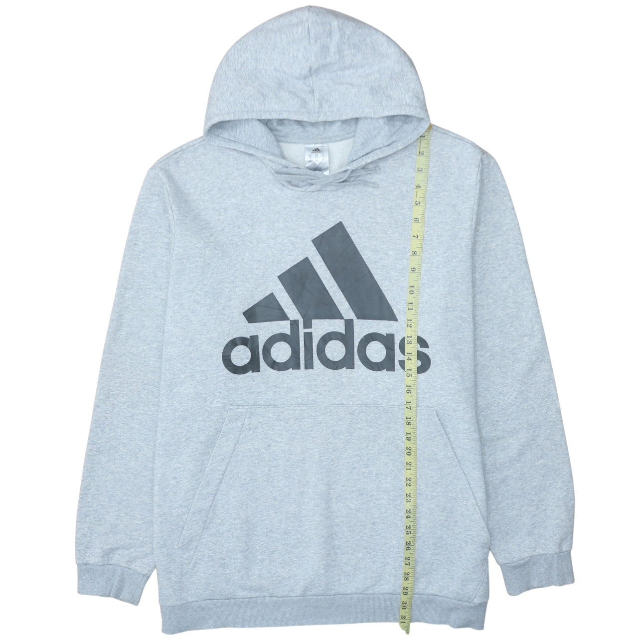 Adidas Mens Grey 2XL Pullover Hoodie Sweatshirt Logo Cotton Blend