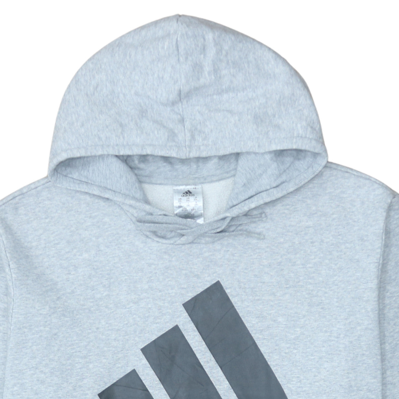 Adidas Mens Grey 2XL Pullover Hoodie Sweatshirt Logo Cotton Blend